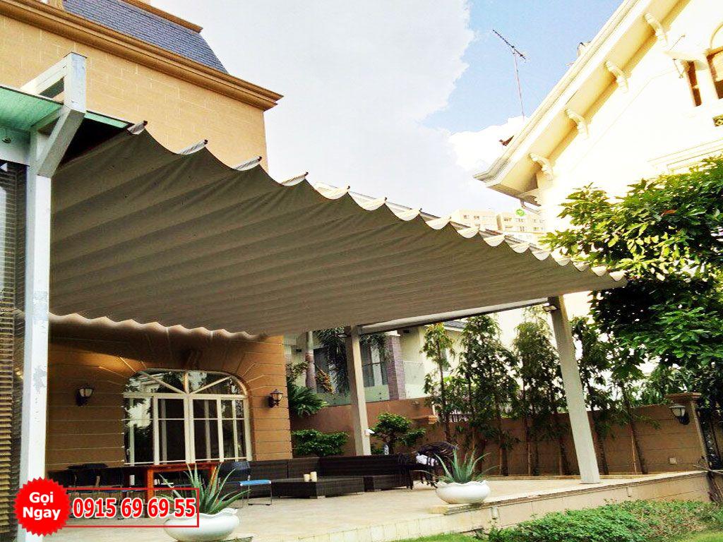 Lắp đặt mái che xếp kéo trường học Đà Lạt tại Hòa Phát