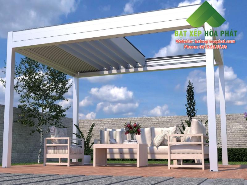 Mái che Pergola PVC với hệ thống đóng mở tự động