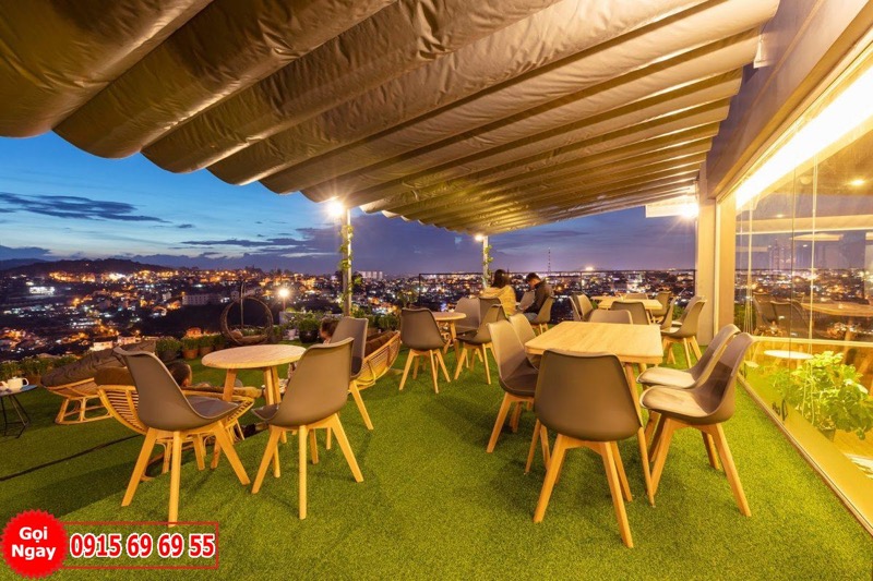 Bạt xếp, mái che quán cafe tại Đà Lạt