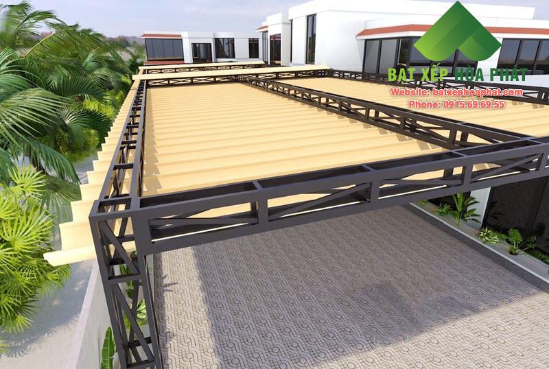 Lợi ích khi lắp đặt bạt xếp mái che villa