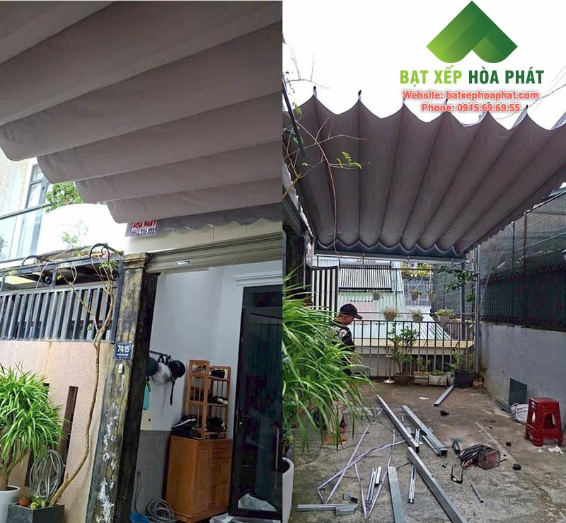 Lắp đặt bạt xếp di động Hòa Phát cho sân nhà Đà Lạt