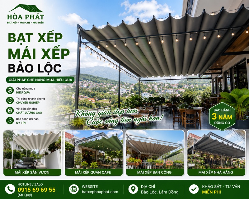 Bạt xếp mái xếp Bảo Lộc
