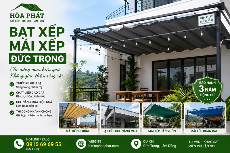 Bạt xếp mái xếp Đức Trọng