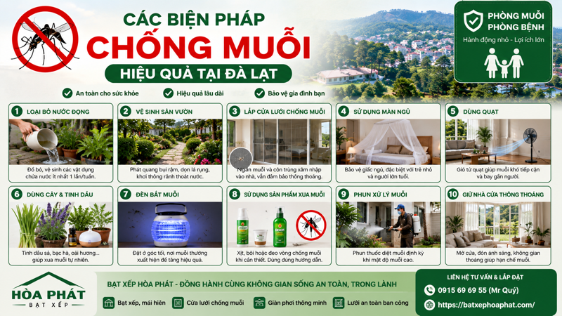 Các biện pháp chống muỗi tại Đà Lạt hiệu quả