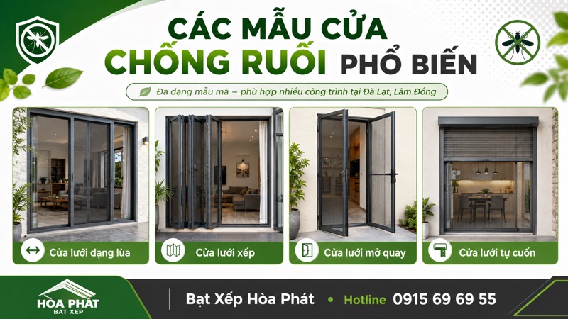 Các loại mẫu cửa lưới chống ruồi