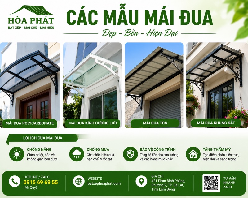 Các mẫu mái đua phổ biến