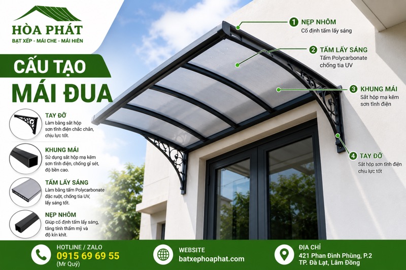 Cấu tạo của mái đua
