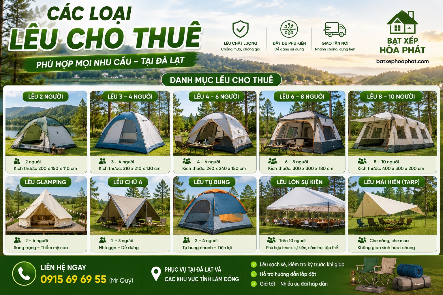 Các loại lều cho thuê
