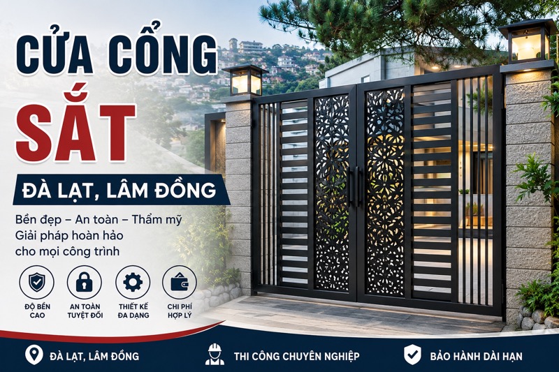 Thi công cửa cổng sắt Tại Đà Lạt
