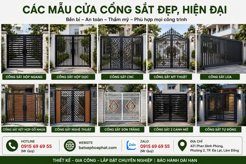 Các mẫu cổng cửa sắt Đà Lạt