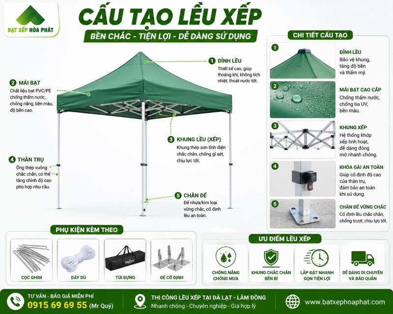 Cấu tạo lều xếp