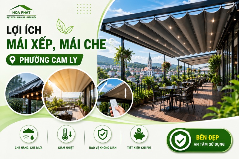 Lợi ích khi sử dụng bạt xếp, mái xếp