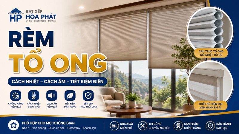 Rèm tổ ong cửa sổ