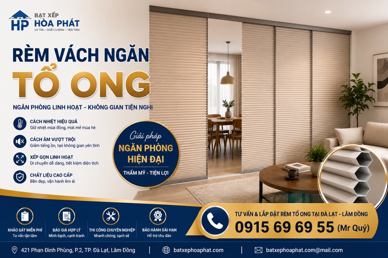 Rèm tổ ong Đà Lạt giá rẻ