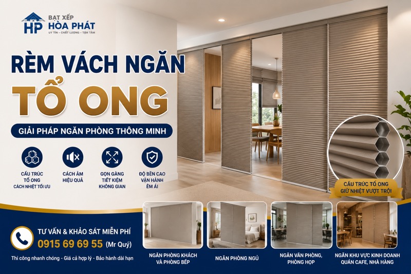 Rèm tổ ong cửa đi