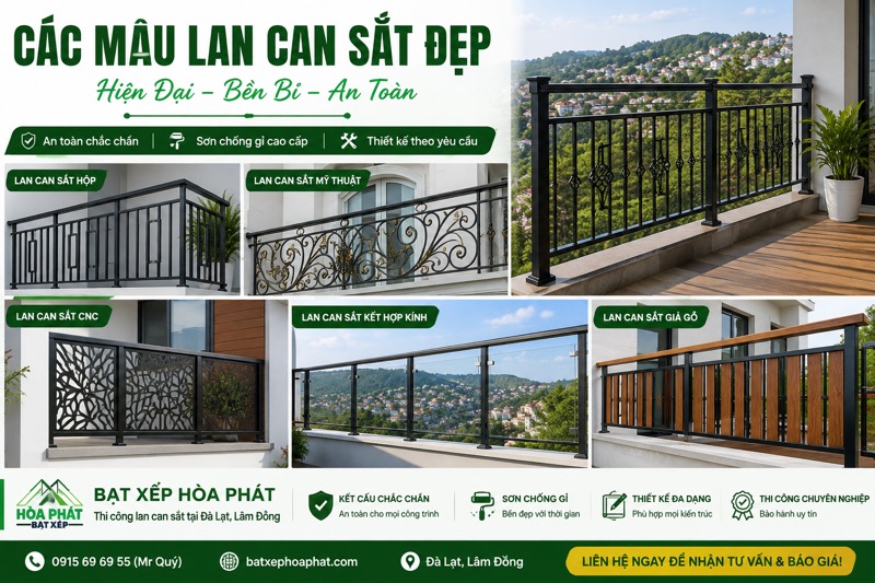 Các mẫu lan can sắt đẹp