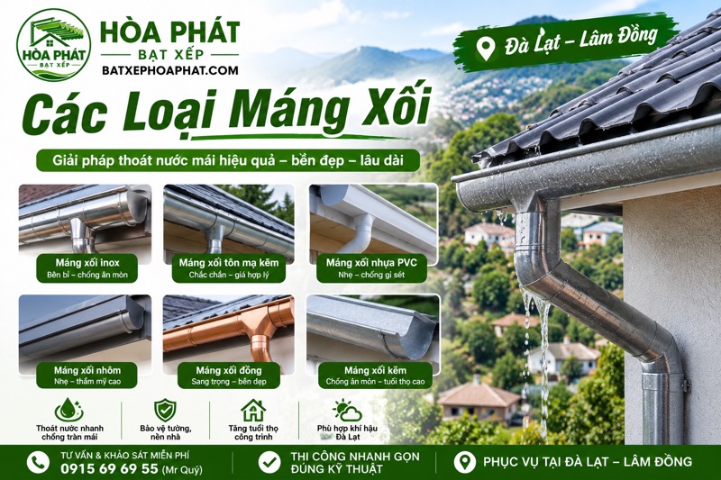 Các loại máng xối phổ biến