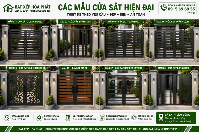 Các mẫu cửa sắt hiện đại đẹp