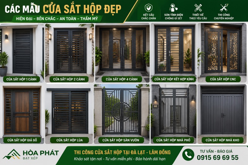 Các mẫu cửa sắt hộp ĐÀ Lạt