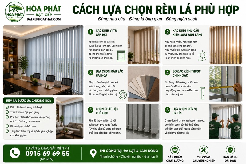 Cách lựa chọn rèm lá phù hợp