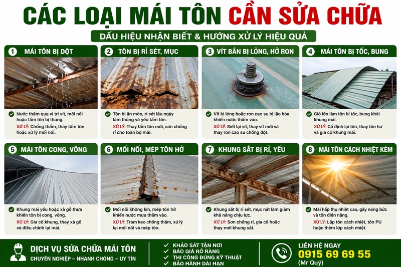Khi nào cần sữa mái tôn