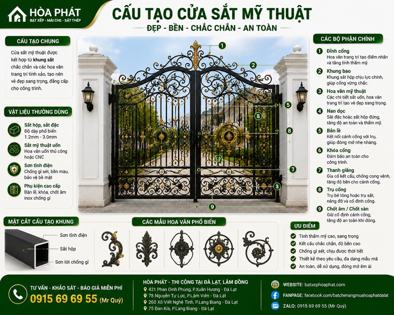 Cấu tạo cửa sắt mỹ thuật