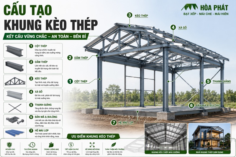 Cấu tạo khung kèo thép Đà Lạt