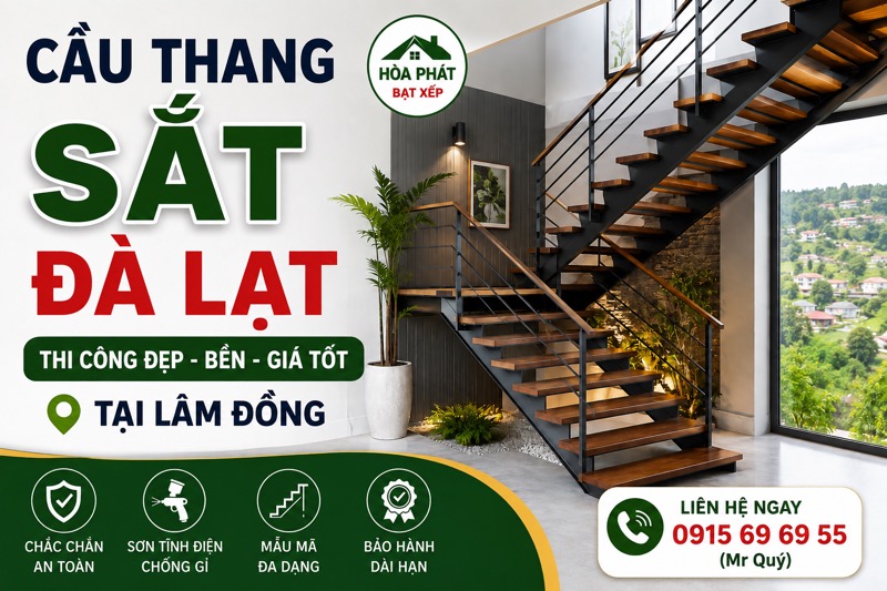 Thi công cầu thang sắt Đà Lạt
