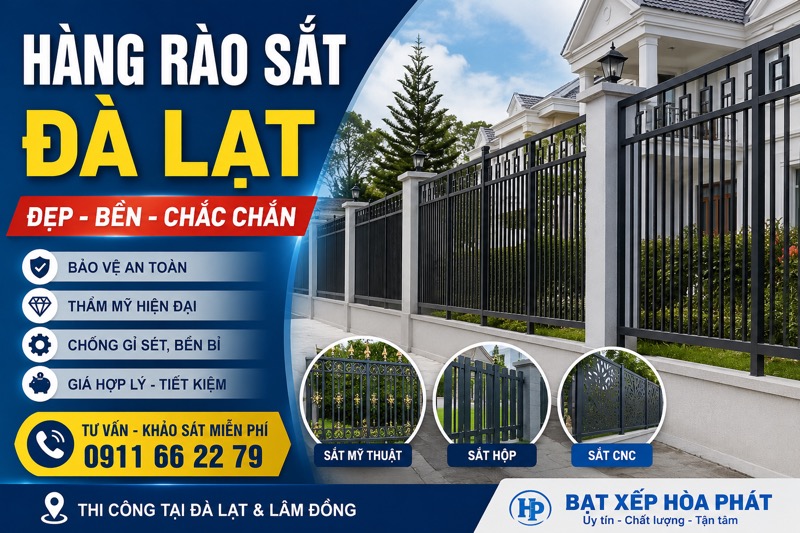 Thi công hàng rào sắt Đà Lạt
