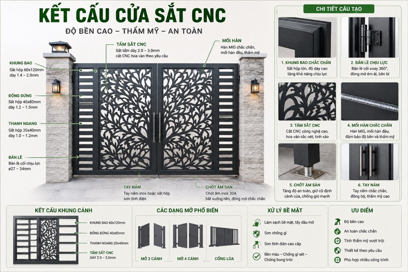 Kết cấu cửa sắt CNC