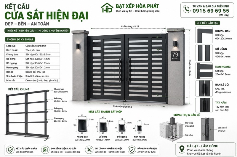 Kết cấu cửa sắt hiện đại