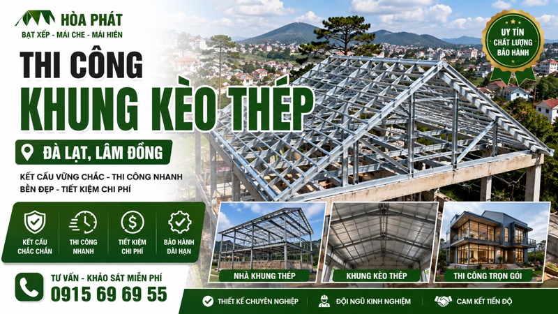 Thi công khung kèo thép Đà Lạt