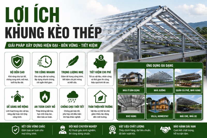Lợi ích khung kèo thép