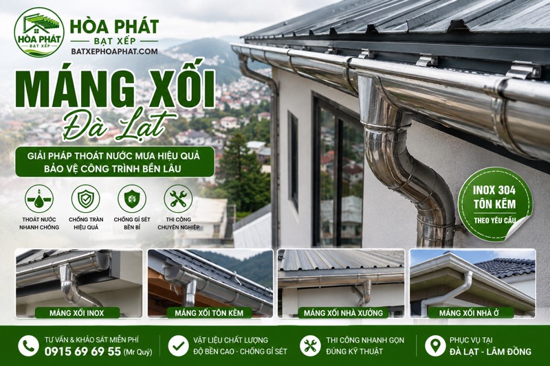 Thi công máng xối Đà Lạt