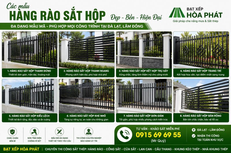 Các mẫu hàng rào sắt hộp