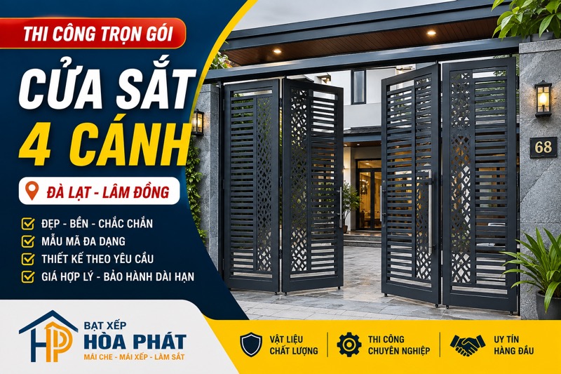 Thi công cửa sắt 4 cánh Đà Lạt