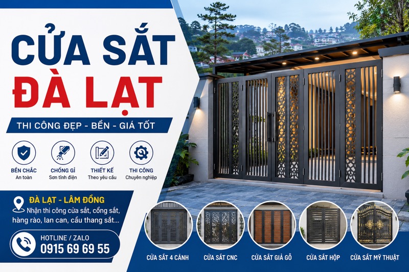 Báo giá thi công cửa sắt Đà Lạt