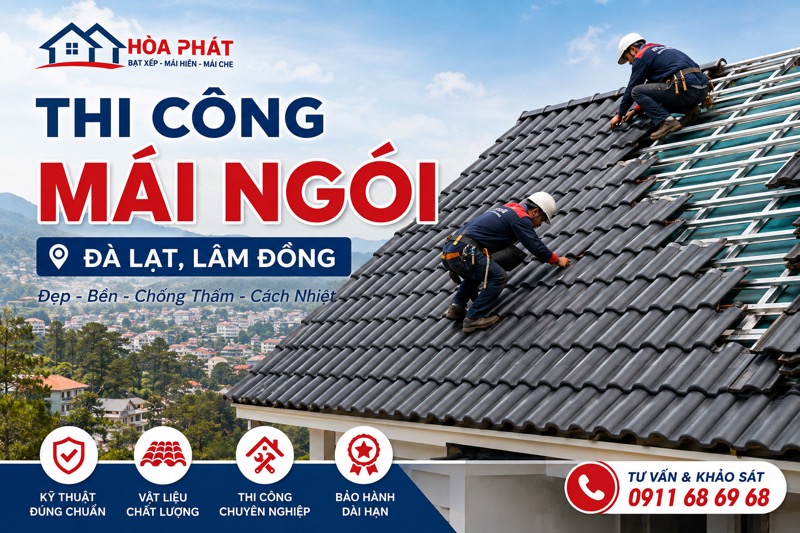 Thi công mái ngói Đà Lạt